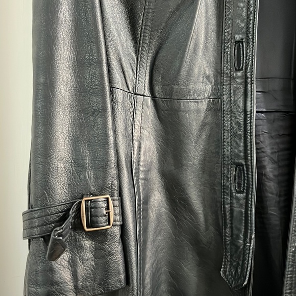 Vintage Leather Trench Coat - Picture 5 of 7